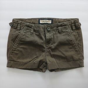 Abercrombie & Fitch Kids Girs Size 14S Stretch Olive Green Cuffed Shorts